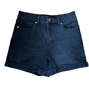 Banana Republic Factory Black Denim Girlfriend Shorts Cuffed 4/27
